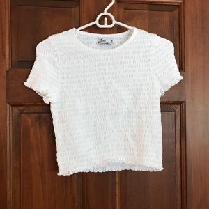 Hollister Smocked Crop Baby Tee